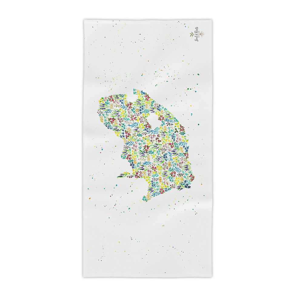 Thumbnail: South Africa Watercolour Map Beach Towel - White