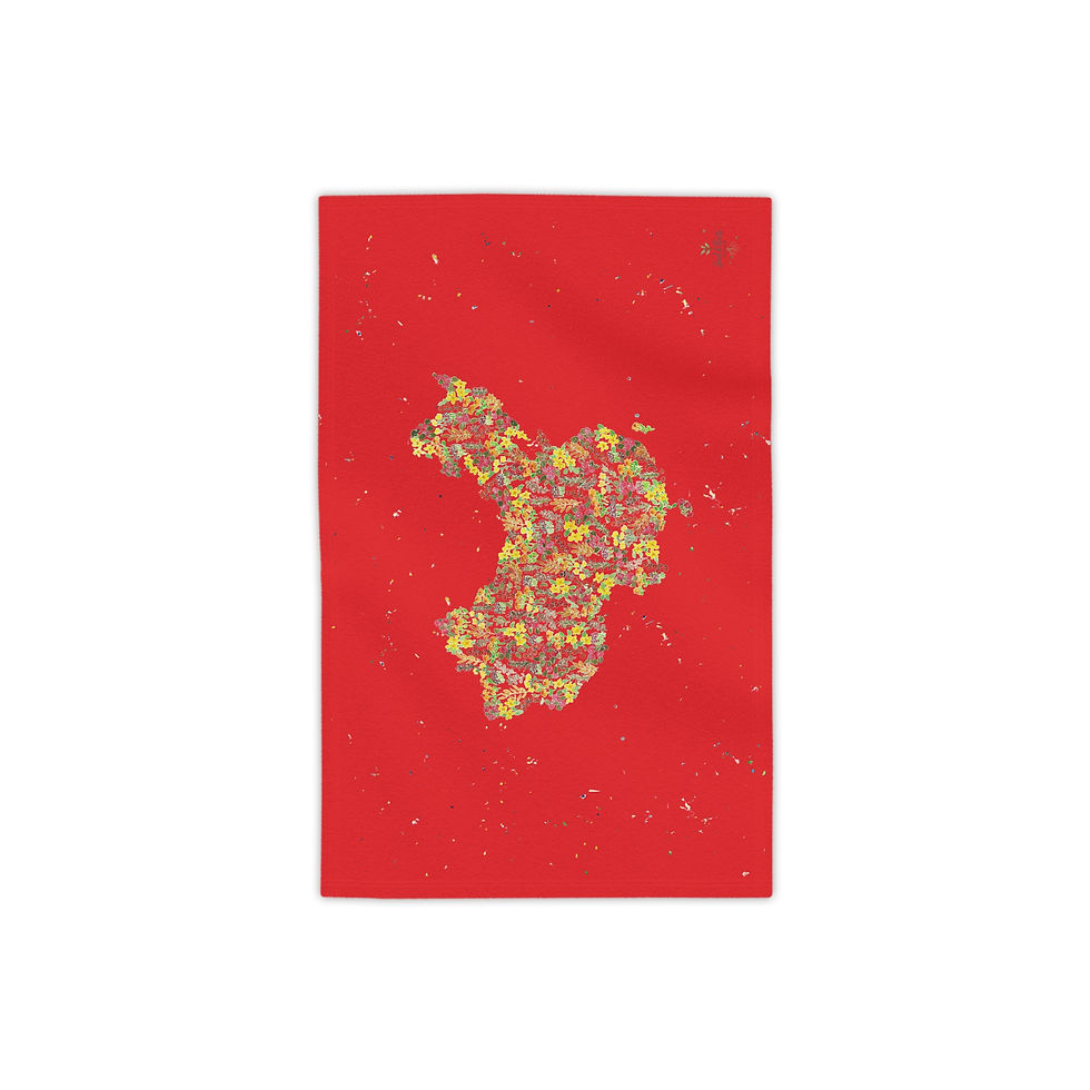 China Watercolour Map Beach Towel - Red