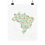 Thumbnail: Brasil Watercolour Map - Matte Vertical Print