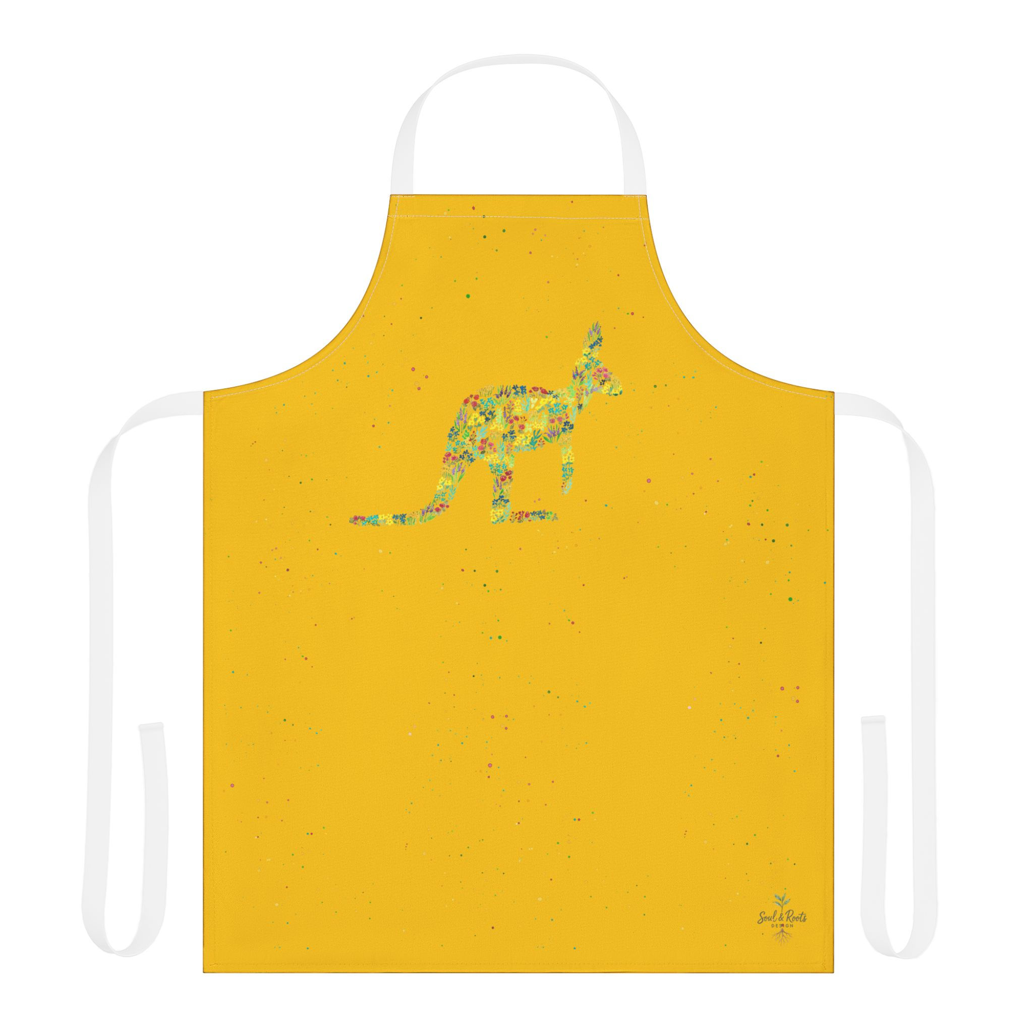 Australian Kangaroo Apron – Cute Aussie Cooking yellow Apron