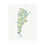 Thumbnail: Argentinean Watercolour Map - Matte Vertical Print