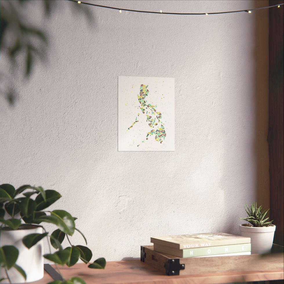 Thumbnail: Phillippines Watercolour Map - Matte Vertical Print