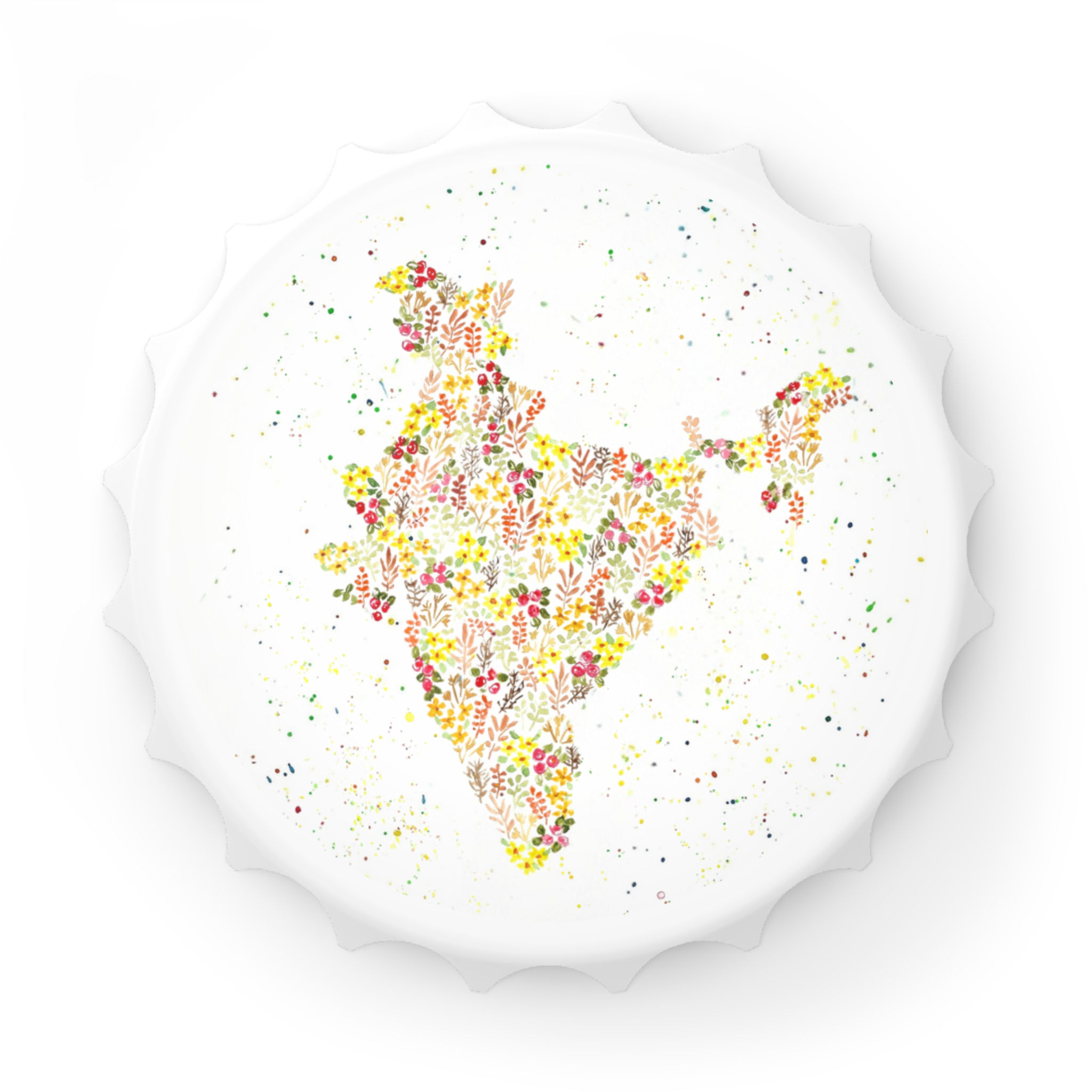 India Watercolour Map Bottle Opener
