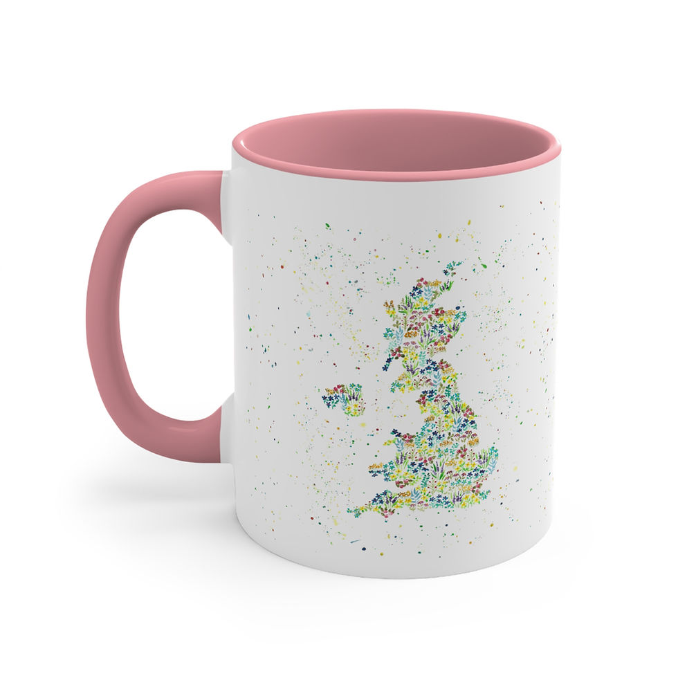 Thumbnail: UK Watercolour map 11oz Colorful Accent Mug