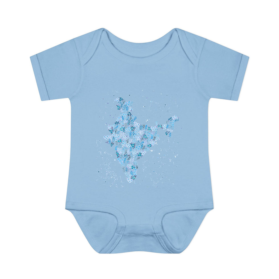 Thumbnail: India Map Floral Baby Bodysuit