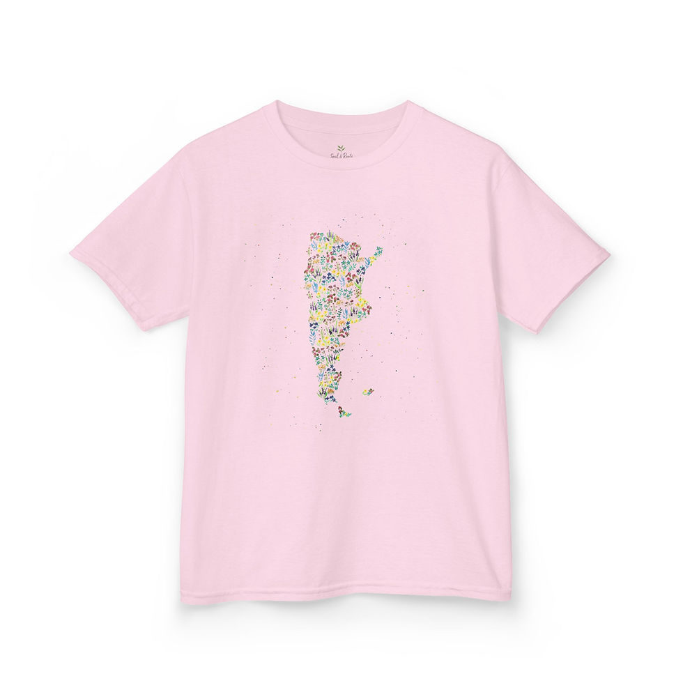 Thumbnail: Argentina in watercolour flowers - Kids Tee 