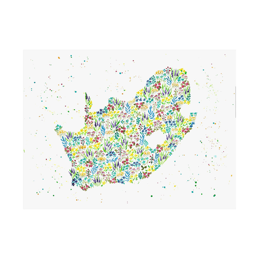 Thumbnail: South Africa Watercolour Map, Matte Horizontal Unframed Print