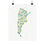 Thumbnail: Argentinean Watercolour Map - Matte Vertical Print