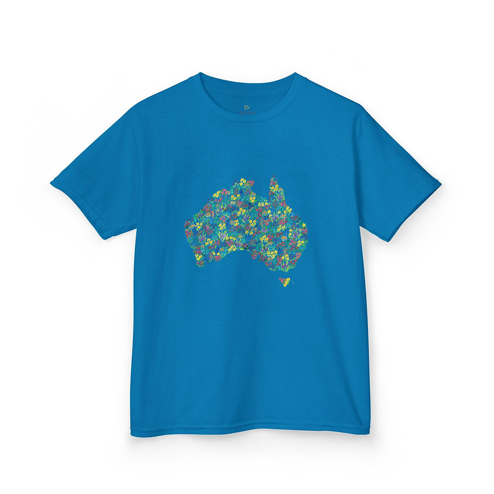 Thumbnail: Australia Floral Watercolor Kids Tee — Flower Map Kids T-Shirt