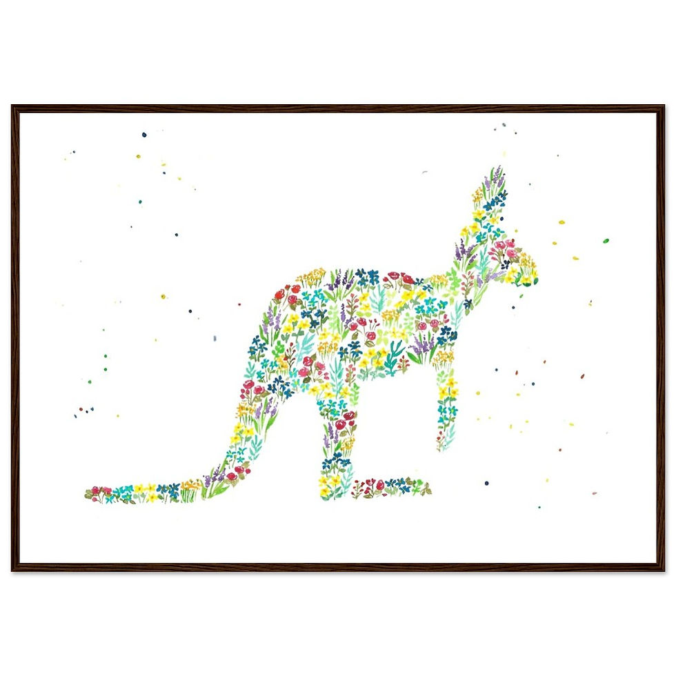 Thumbnail: Watercolour Australia Map Art – Floral Print, Citizenship Gift