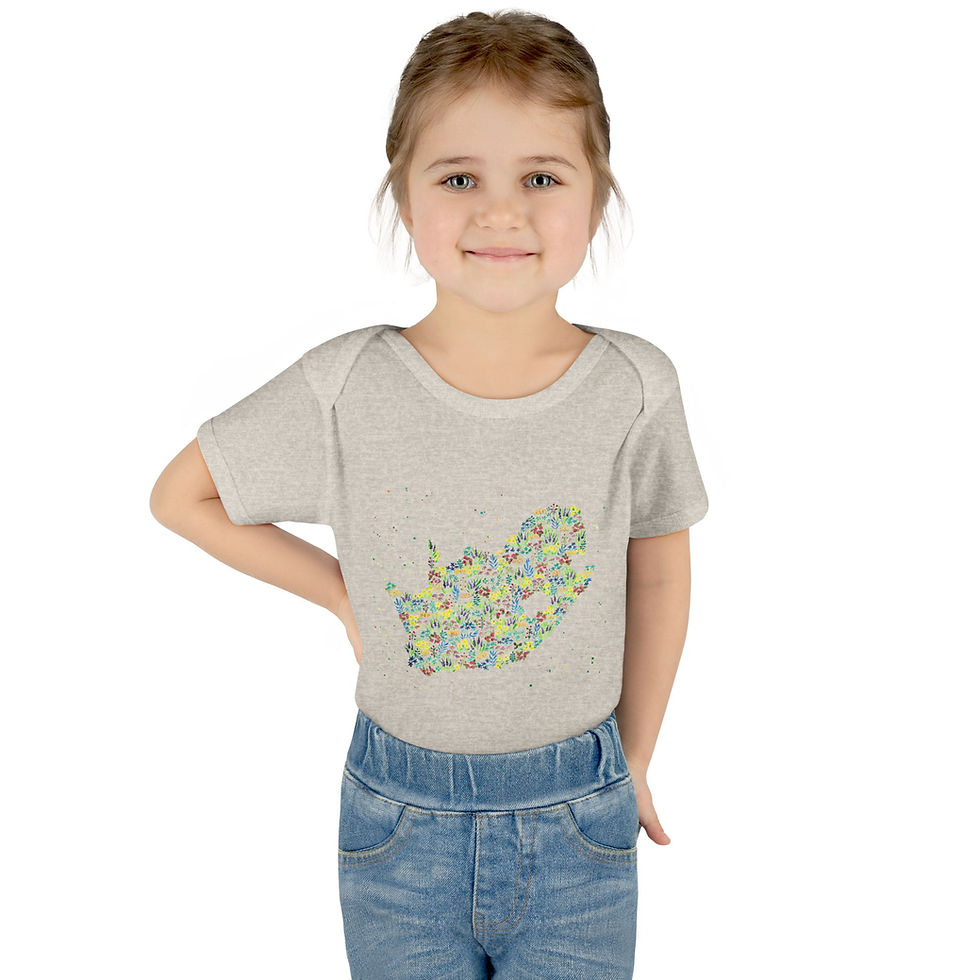 Thumbnail: South Africa Map Floral Baby Bodysuit