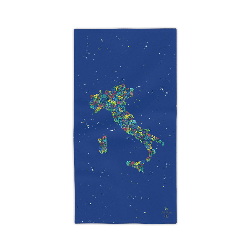 Thumbnail: Italy Watercolour Map Beach Towel - Black