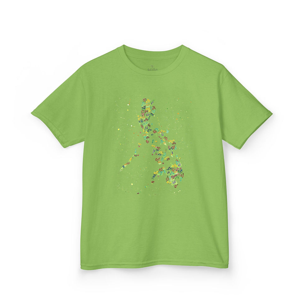 Thumbnail: Philippines in watercolour multicolour flowers - Kids Tee 