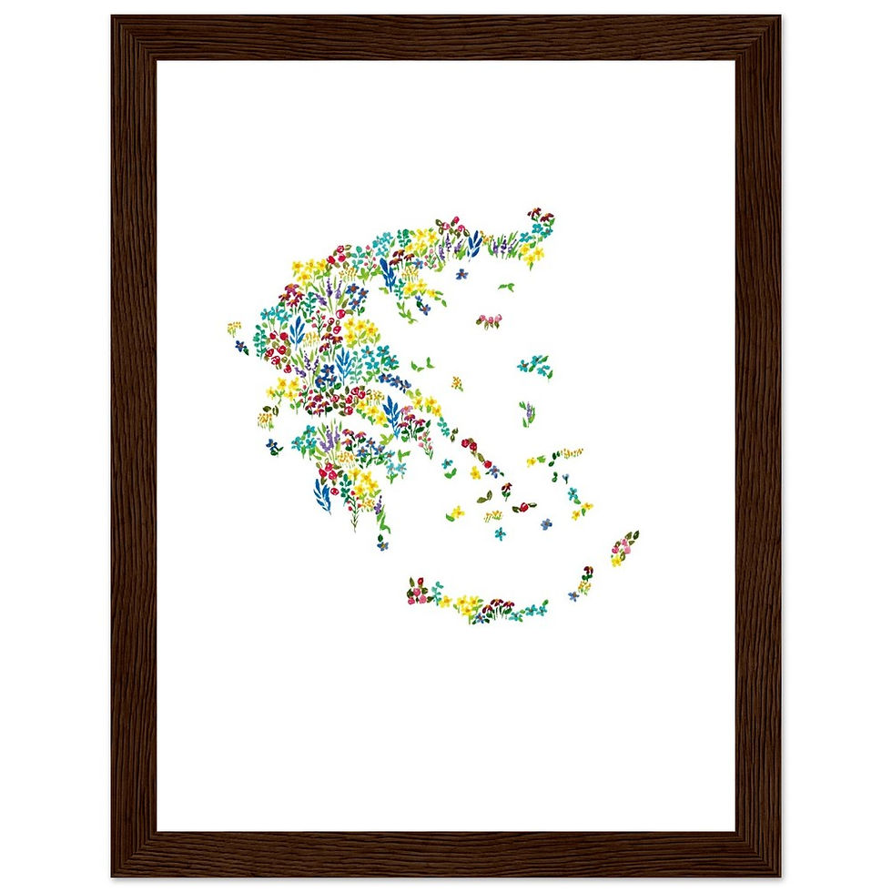 Thumbnail: Watercolor Greece Map Framed Print