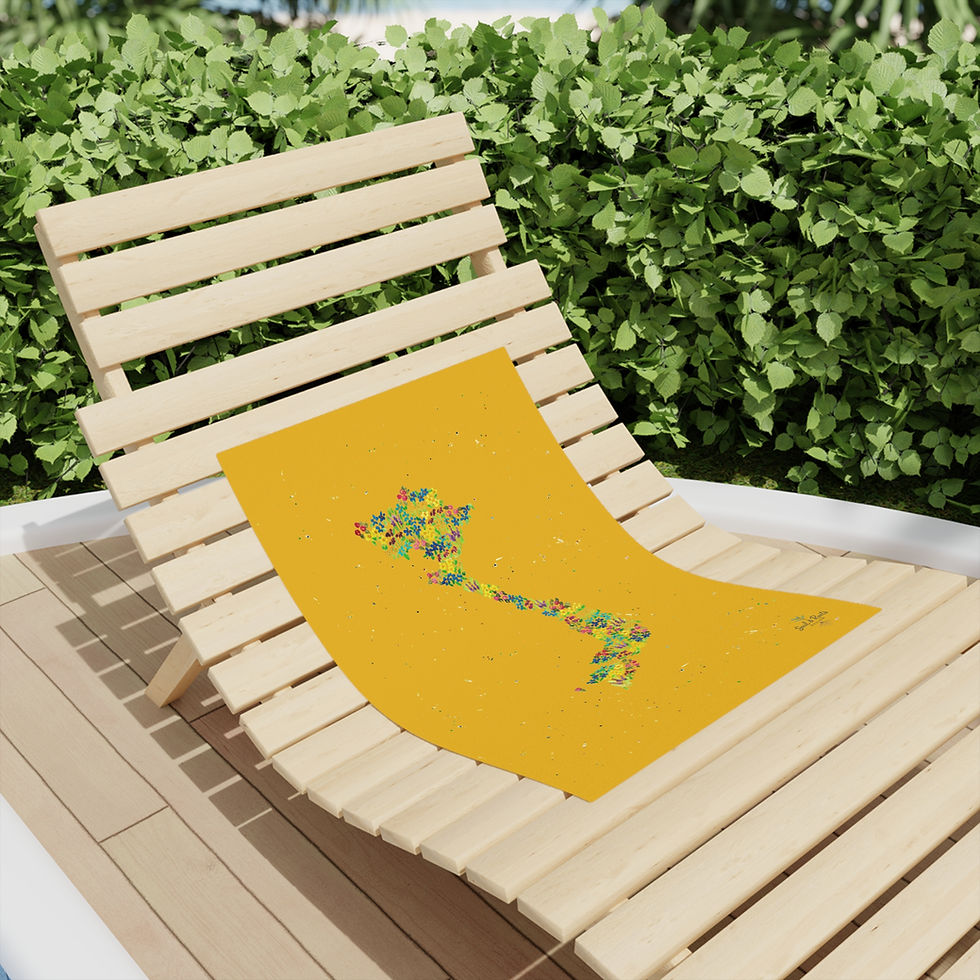 Thumbnail: Vietnam Watercolour Map Beach Towel - Yellow