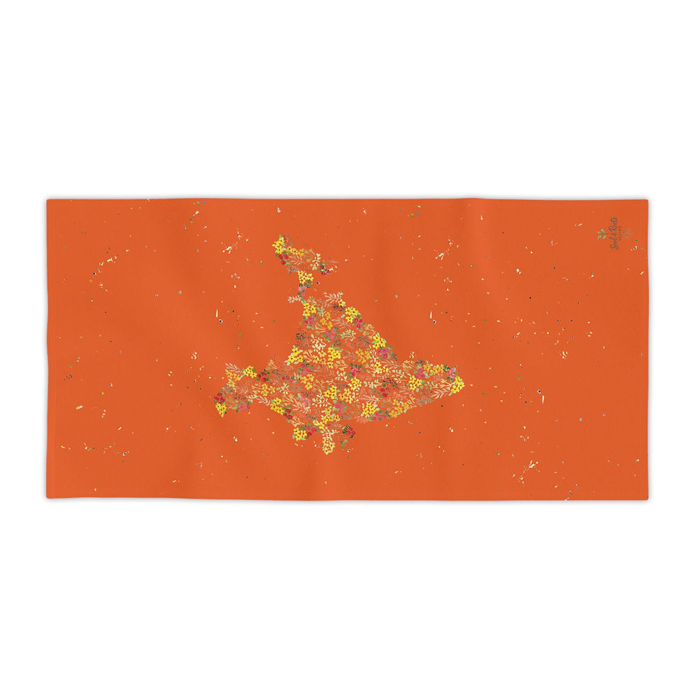Thumbnail: India Watercolour Map Beach Towel - Orange