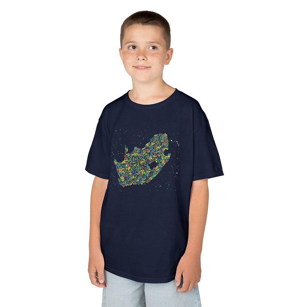 Thumbnail: South Africa in watercolour multicolour flowers - Kids Tee 