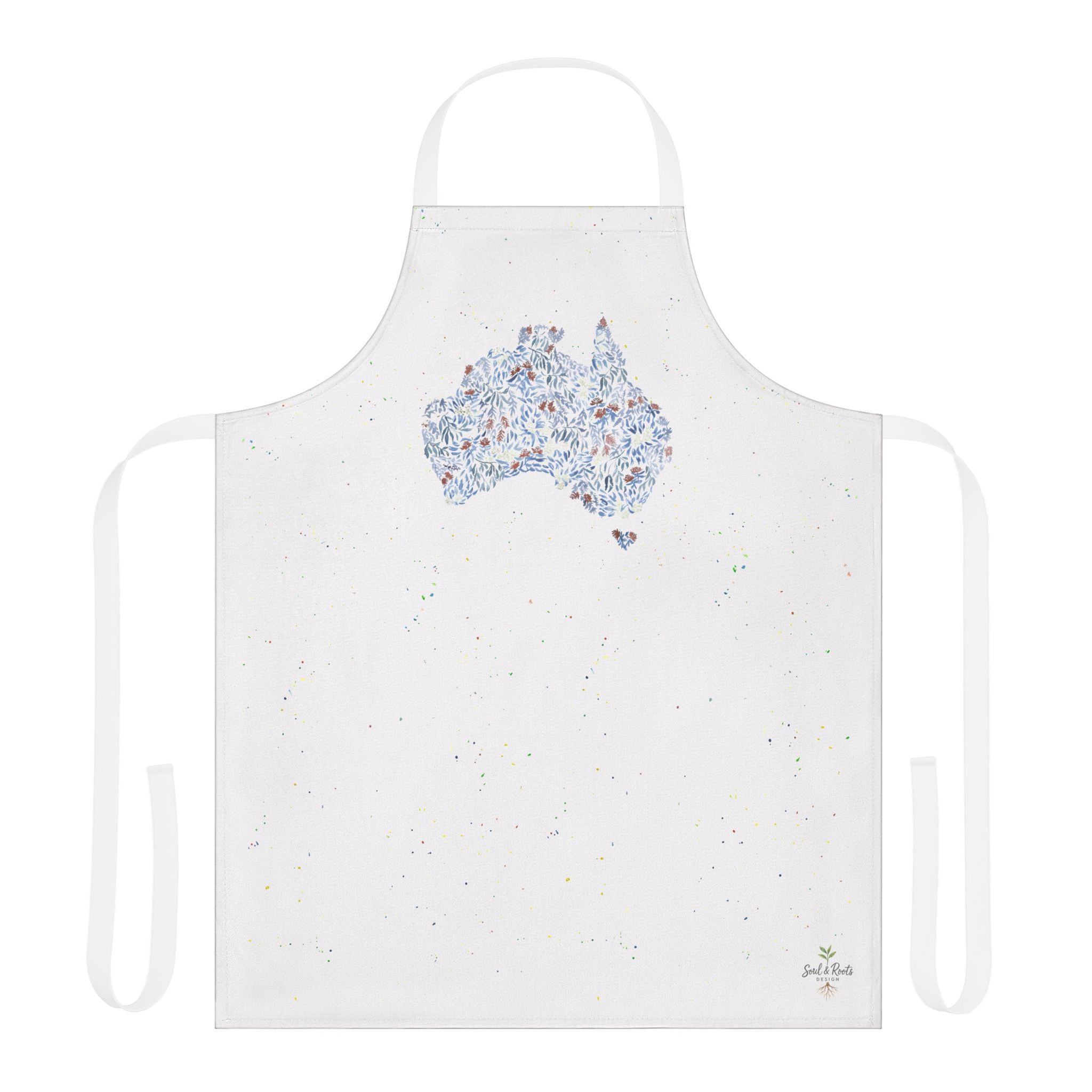 Australian Map Apron – A Culinary Tribute for Cooking Enthusiasts - Grey blue