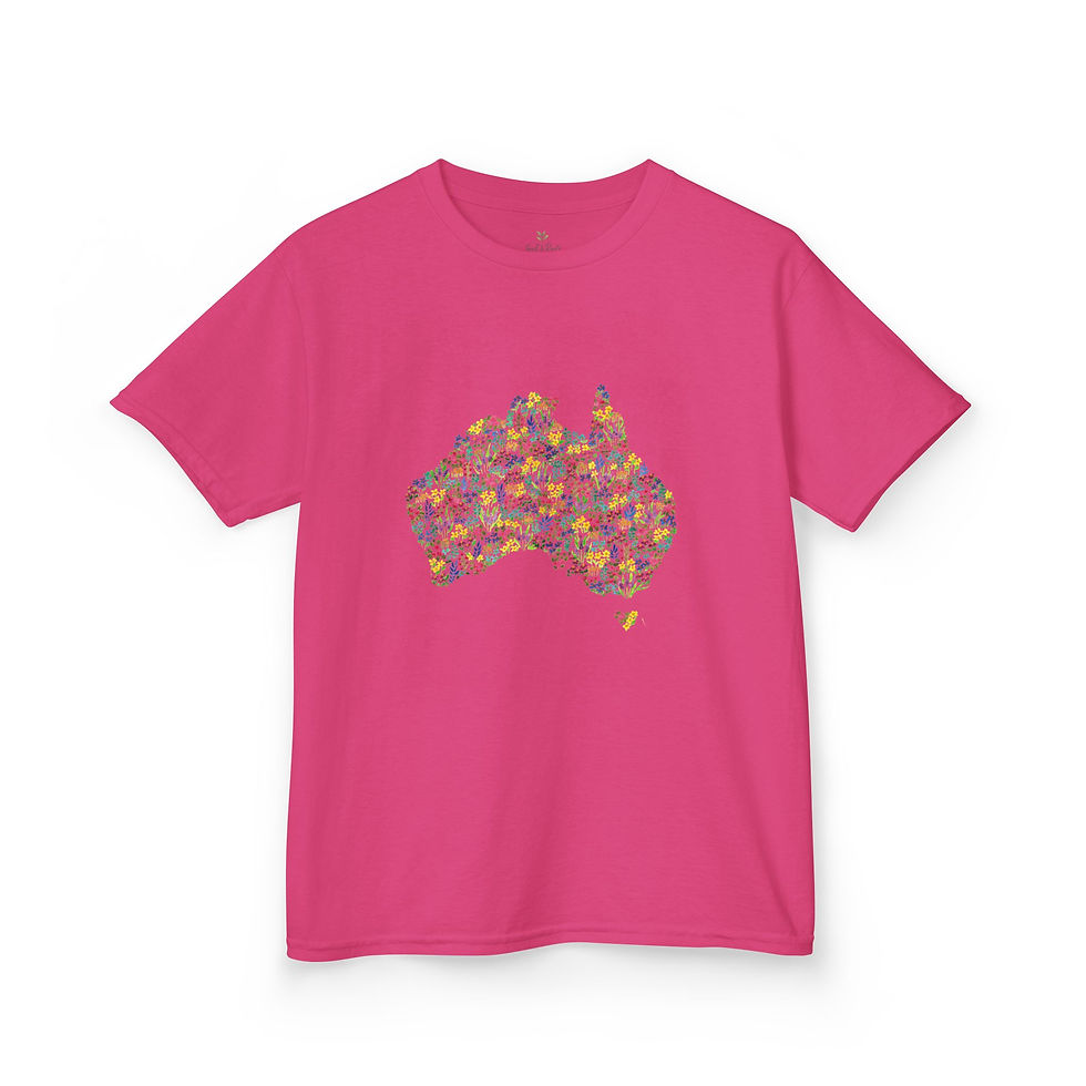 Thumbnail: Australia Floral Watercolor Kids Tee — Flower Map Kids T-Shirt