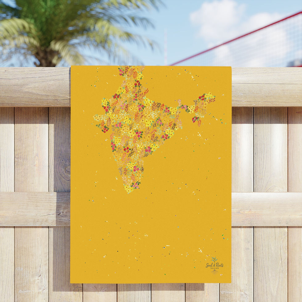 Thumbnail: India Watercolour Map Beach Towel - Yellow