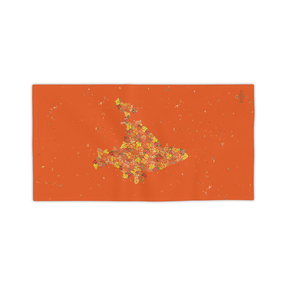 Thumbnail: India Watercolour Map Beach Towel - Orange