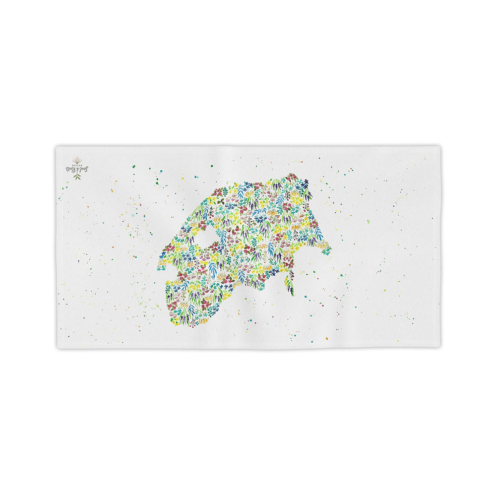Thumbnail: South Africa Watercolour Map Beach Towel - White