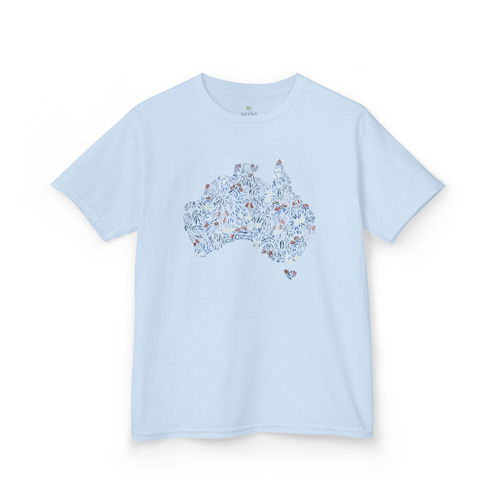 Thumbnail: Australia grays in watercolour flowers - Kids Tee 