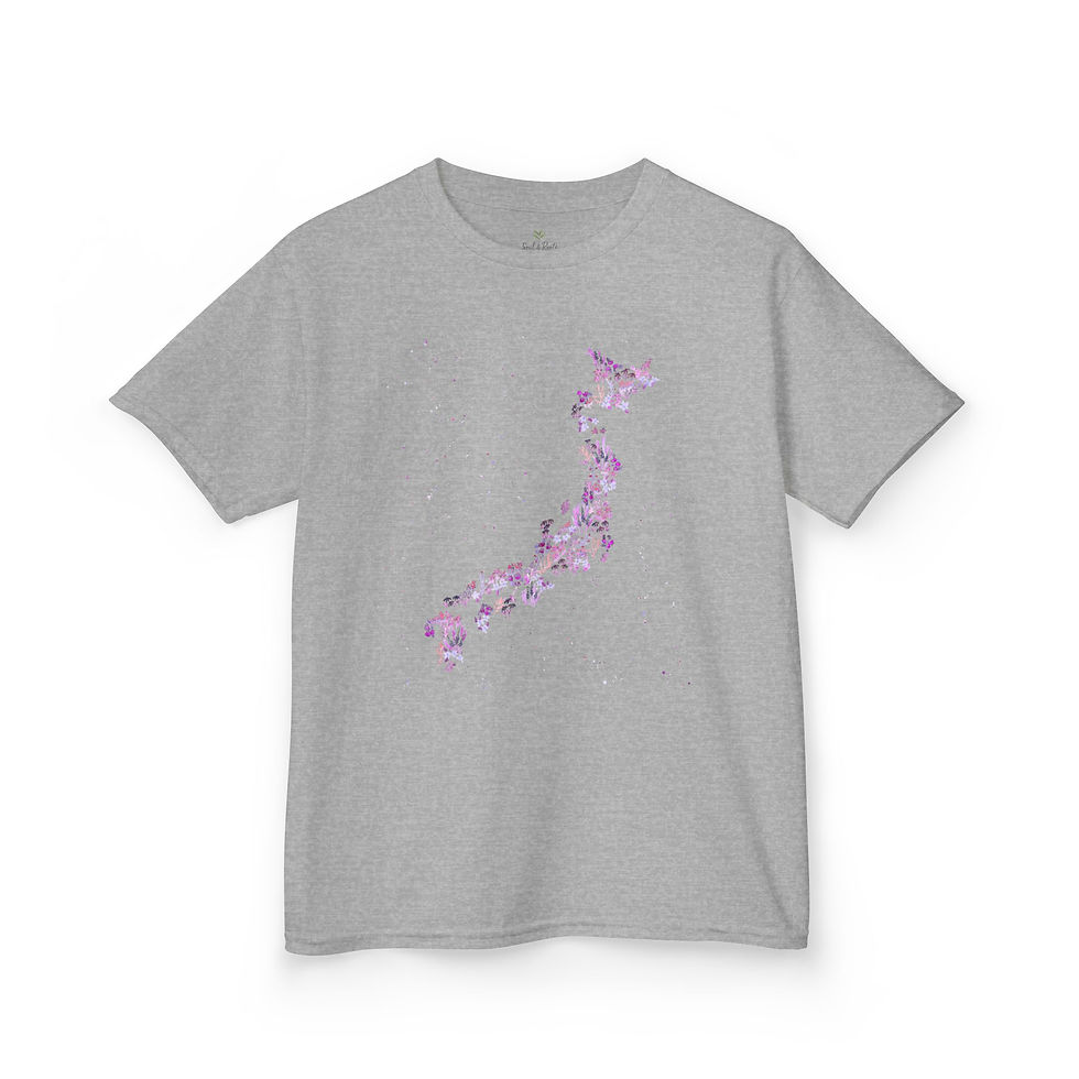 Thumbnail: Japan in watercolour pink flowers - Kids Tee 