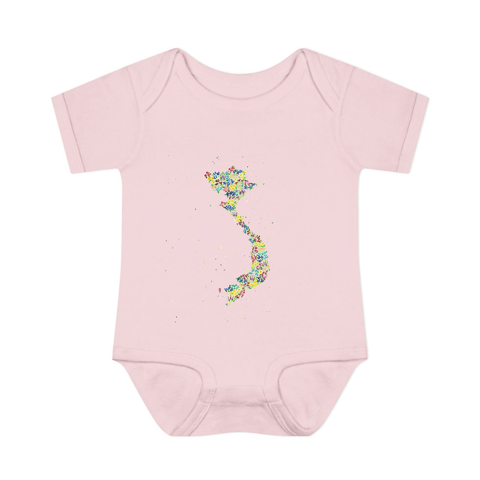 Thumbnail: Vietnam baby Bodysuit, watercolour map design, gift for expats