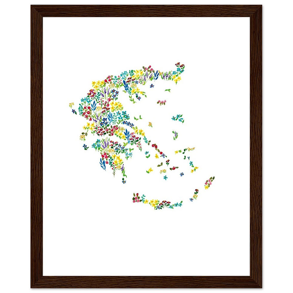 Thumbnail: Watercolor Greece Map Framed Print