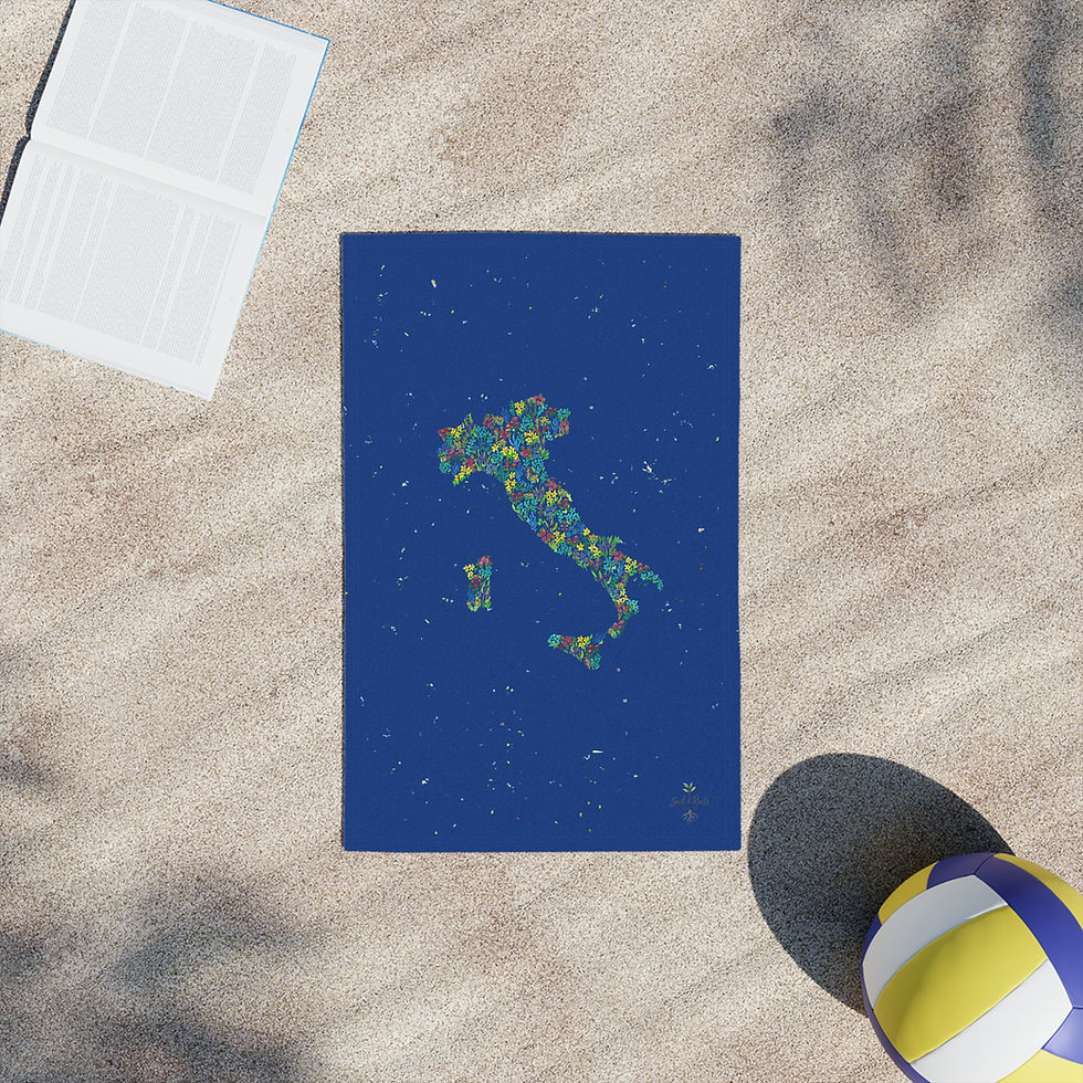 Thumbnail: Italy Watercolour Map Beach Towel - Black