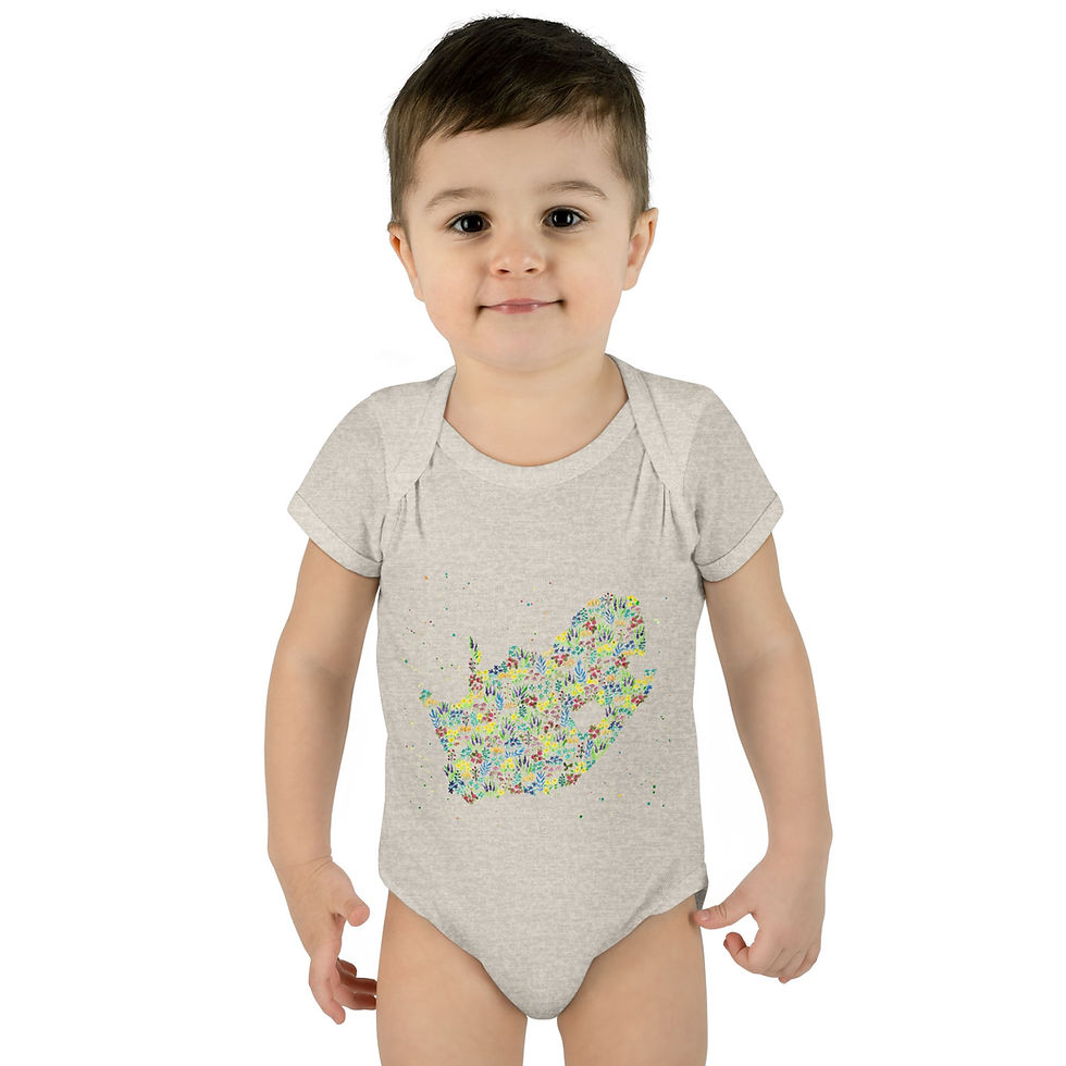 Thumbnail: South Africa Map Floral Baby Bodysuit