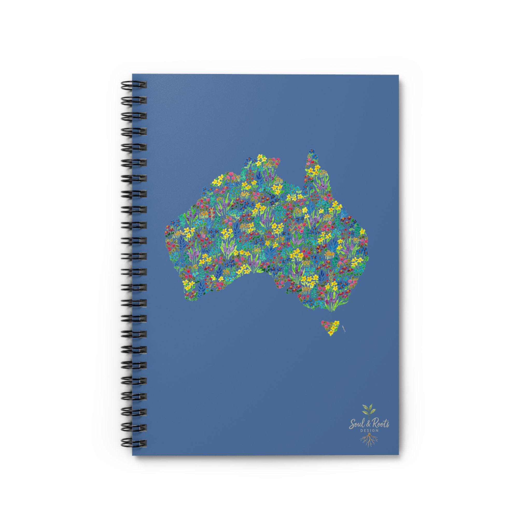 Australian Floral Map Spiral Notebook — Perfect travel gift