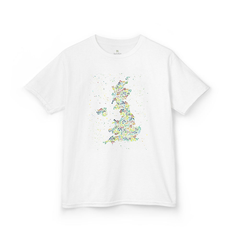 Thumbnail: UK in watercolour flowers - Kids Tee 