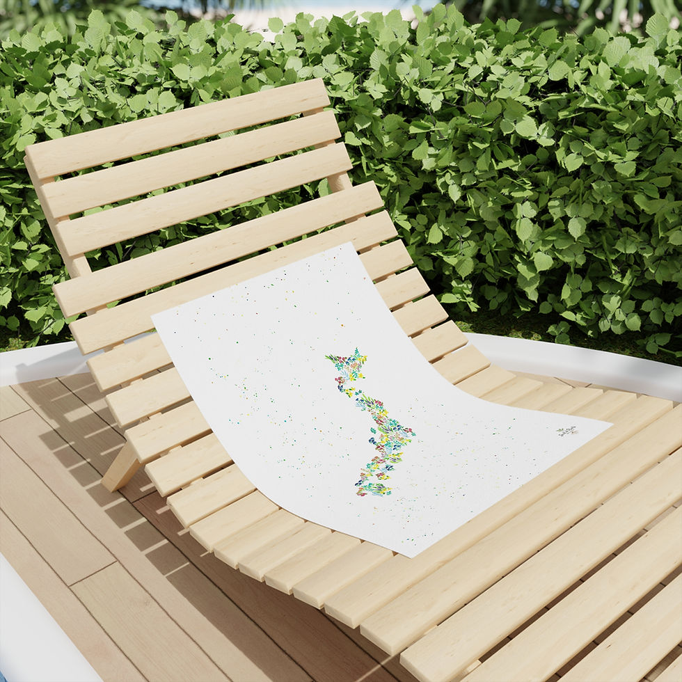 Thumbnail: Japan Watercolour Map Beach Towel - White