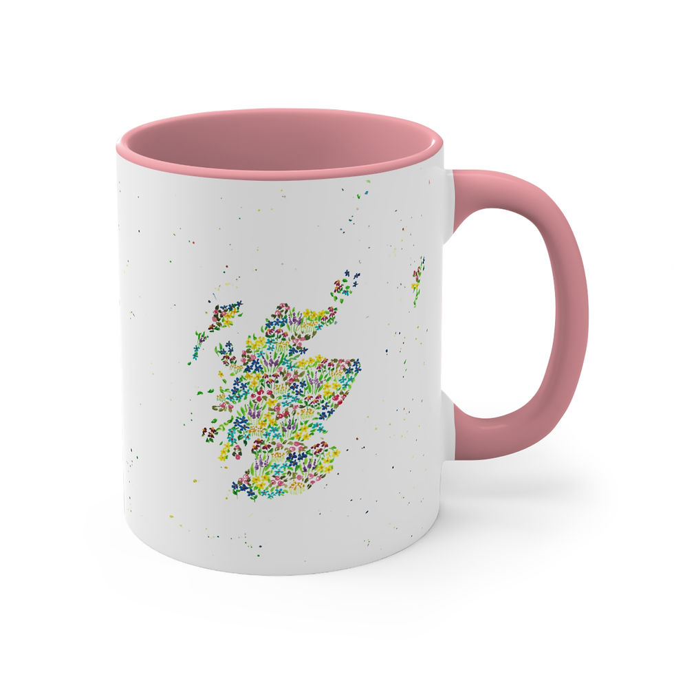 Thumbnail: Scotland Watercolor Floral Map Mug — 11oz Farewell Gift for Expats