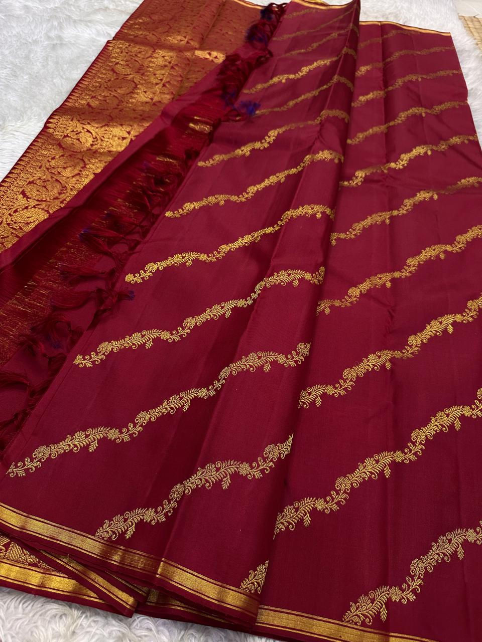 Thumbnail: Kanchipuram pure handloom silk saree 