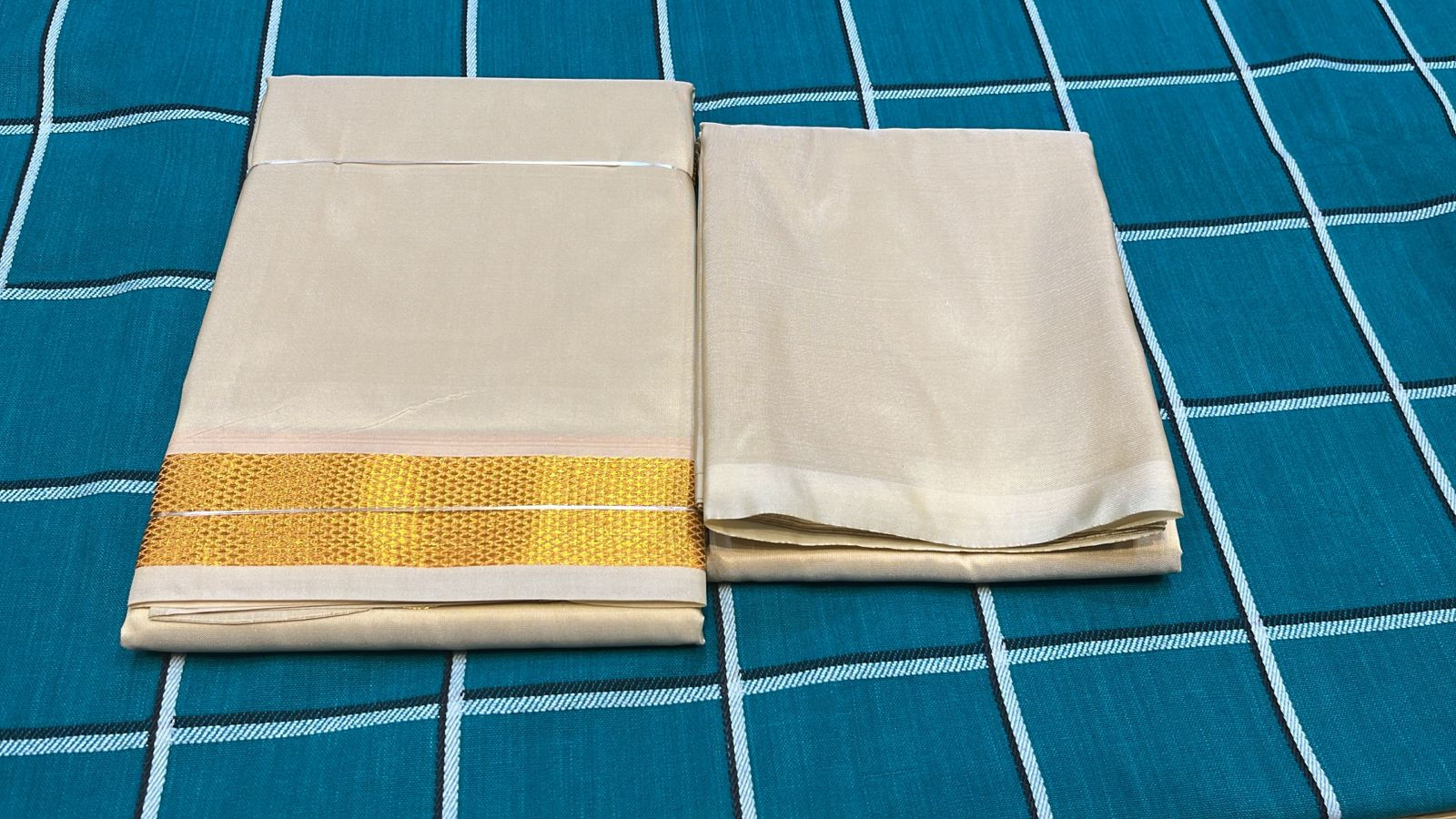 Mens silk jari dhoti & shirting
