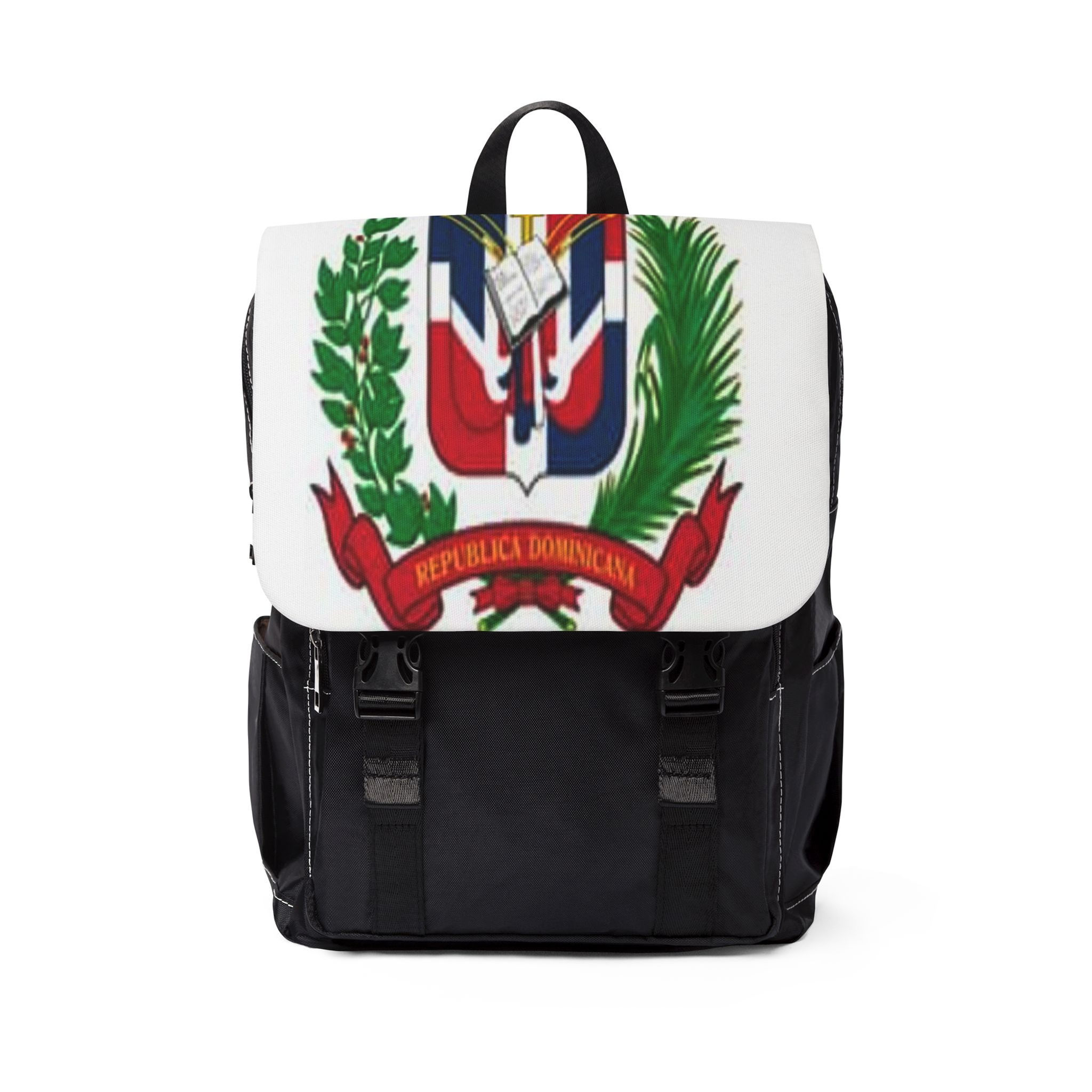 Dominican Flag Backpack — Casual Shoulder Bag
