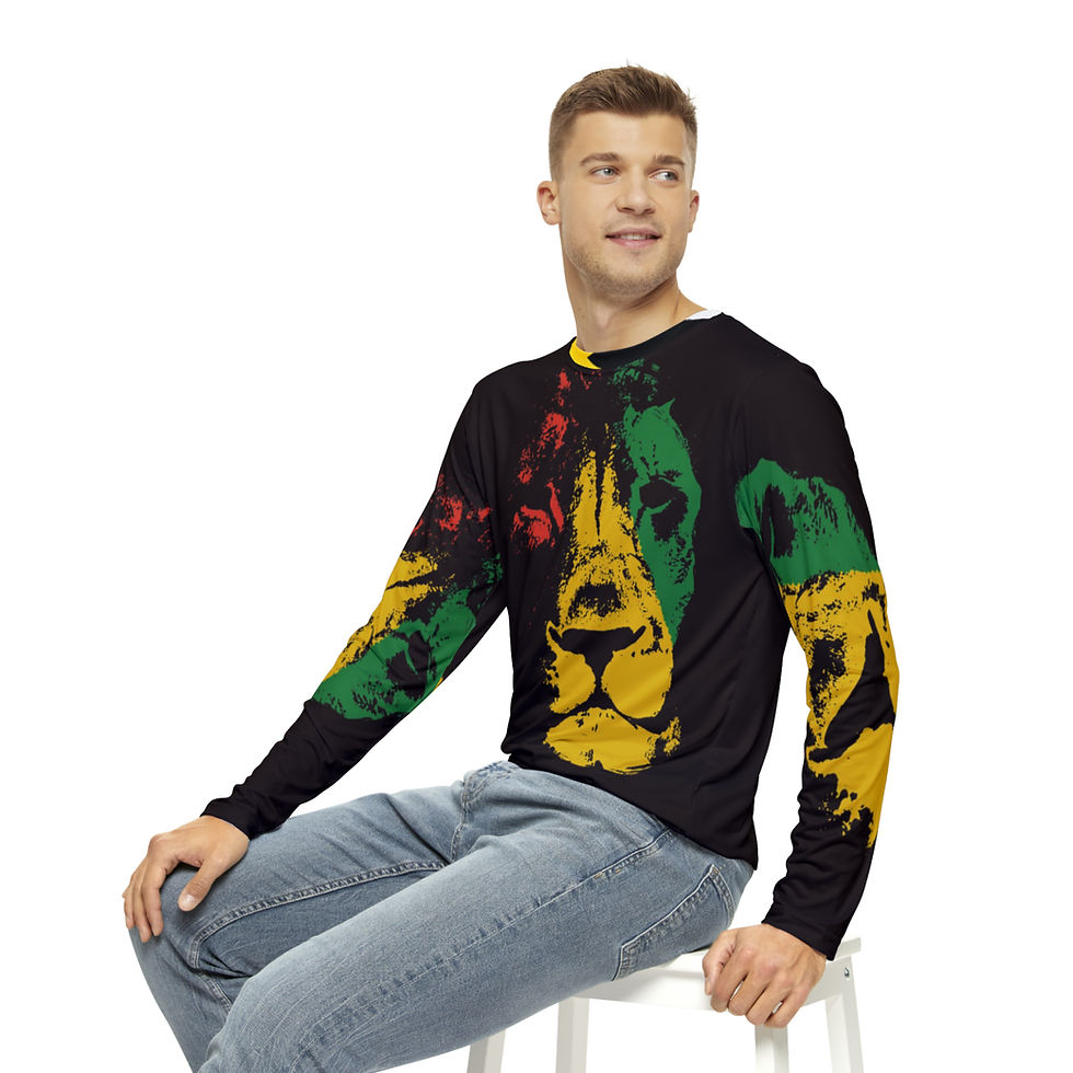 Thumbnail: Lions Head Men's Long Sleeve T Shirt (AOP)