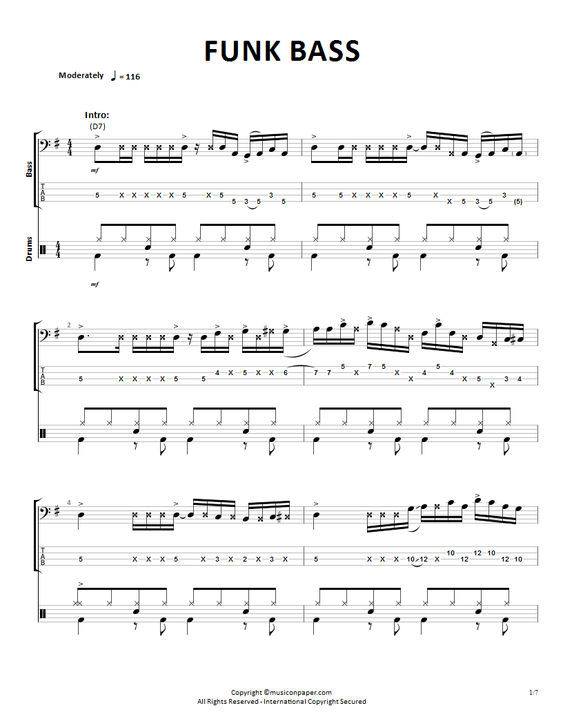 Funk Bass/Drums With Guitar Pro