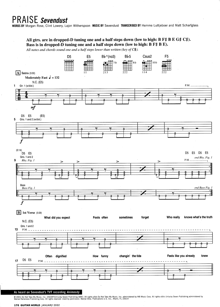 "Praise" Sevendust Jan. 2002