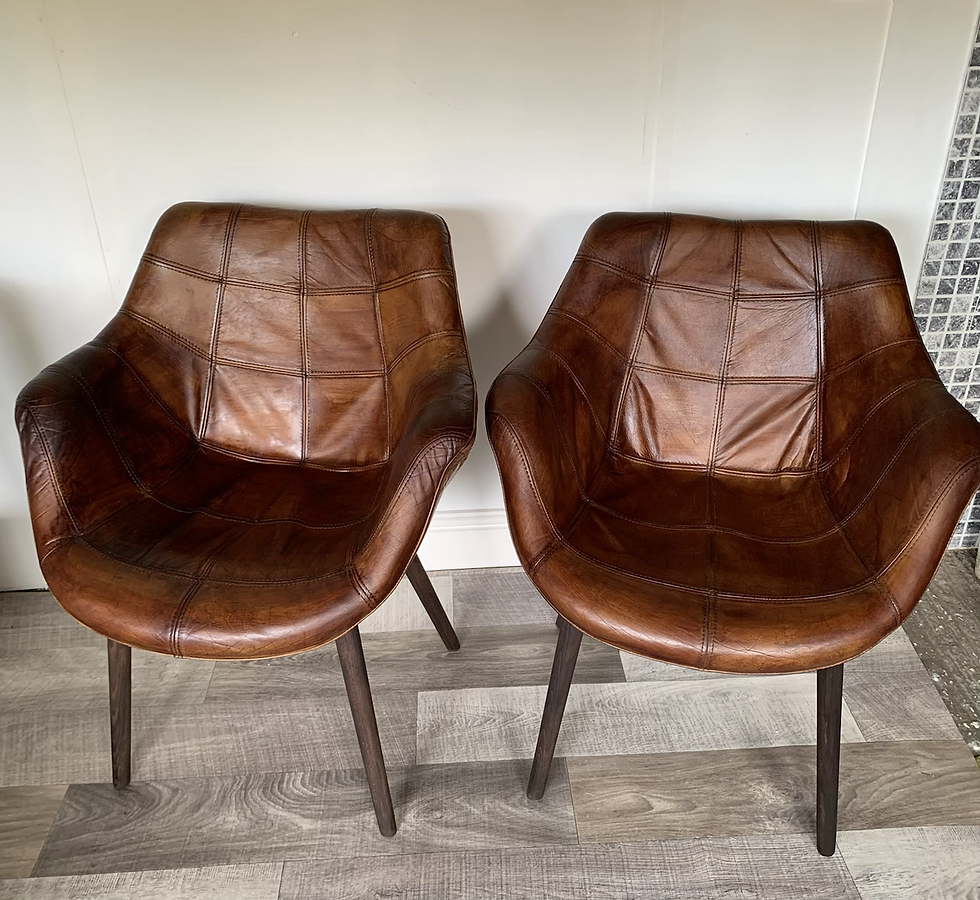 Thumbnail: Pair of leather chairs
