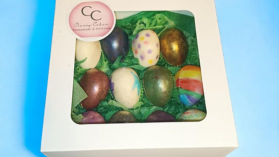 Decorated Cake-Stuffed Chocolate Easter Eggs