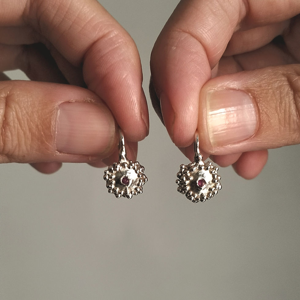 Miniatura: orecchini in argento con pietra preziosa, design organico, chic, special gift, orecchini artigianali