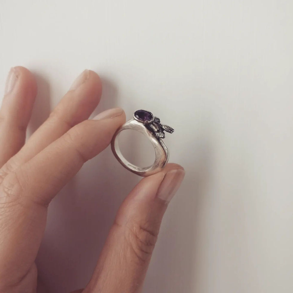 Miniatura: anello artigianale, ametista, lavanda, special gift, gioiello contemporaneo, gioiello d'artista