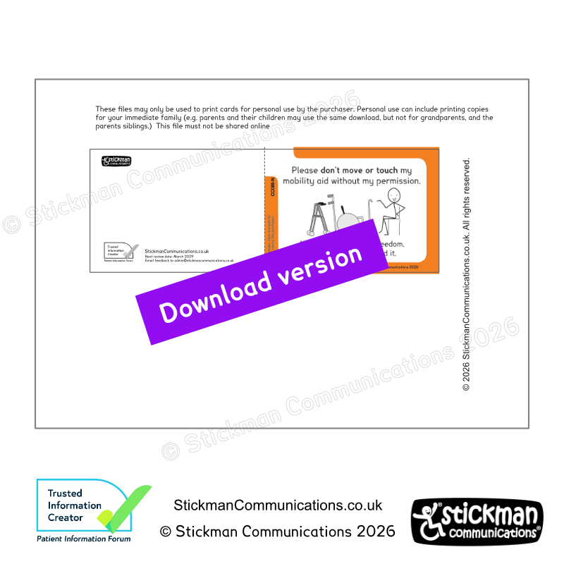 a copy of the downloadable don't move my mobility card file - but with a big purple 'download' banner across the middle