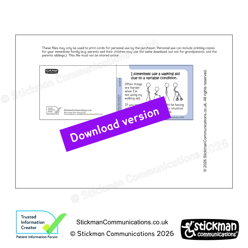 Thumbnail: a copy of the printable walking aid card file - but with a big purple 'download' banner across the middle