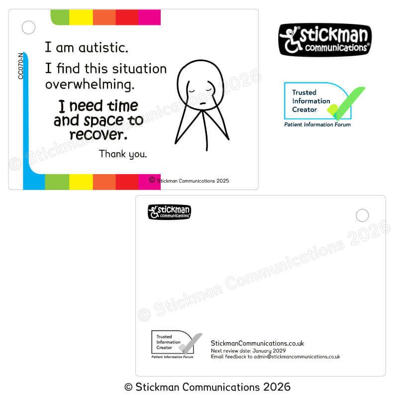 Thumbnail: Both sides of the striped card - the back is mostly blank, with PIF TICK and copyright info at the bottom.