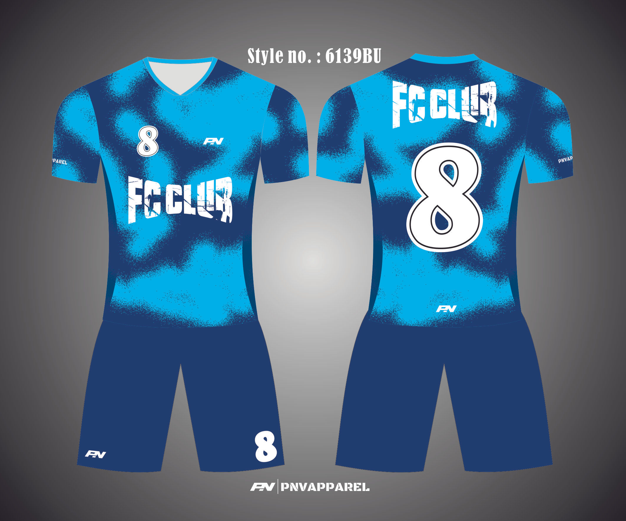6139BU Custom made Soccer Kits template